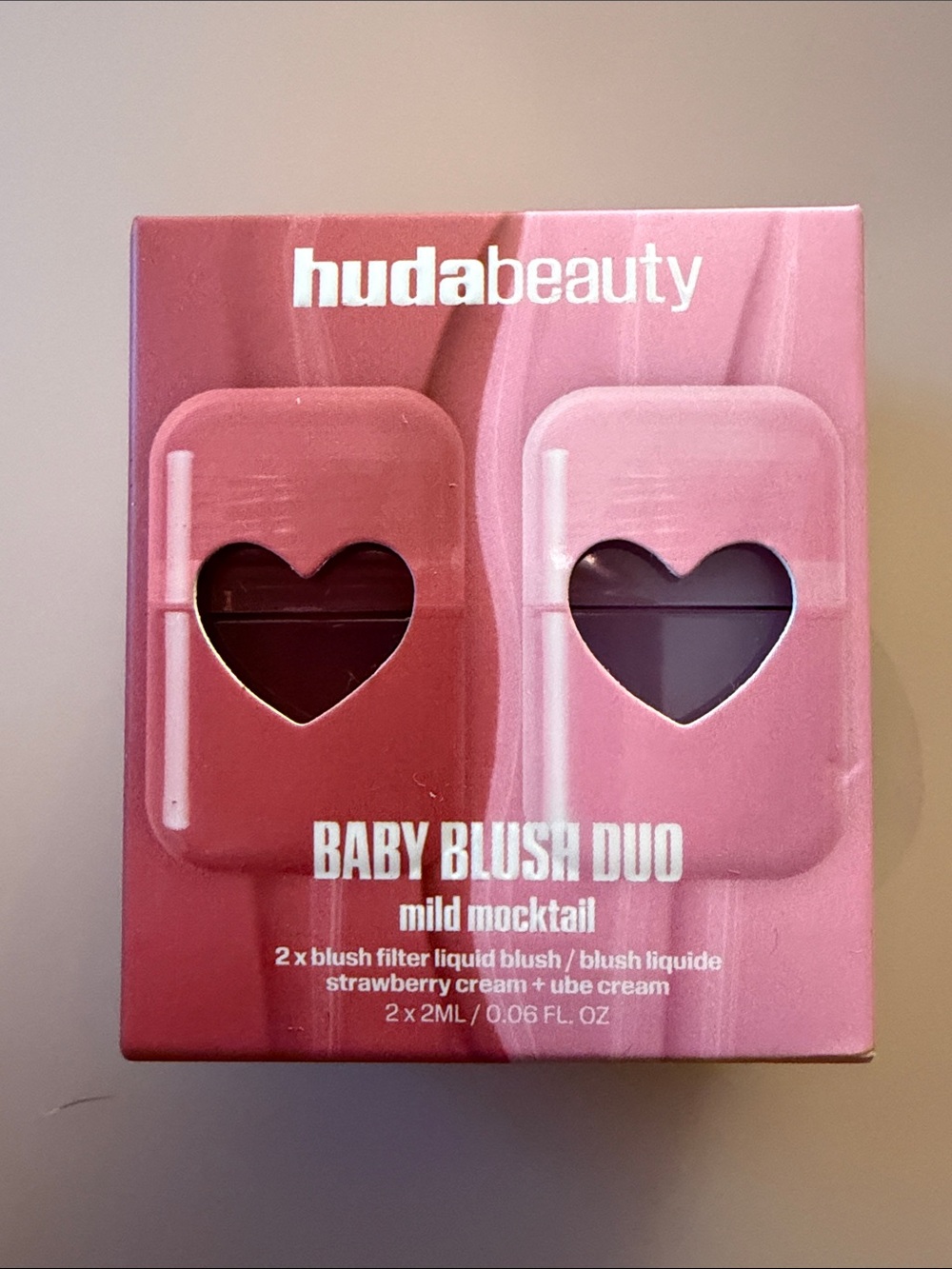 HUDA BEAUTY Baby Blush Duo Mild Mocktail- Strawberry Cream & Ube Cream